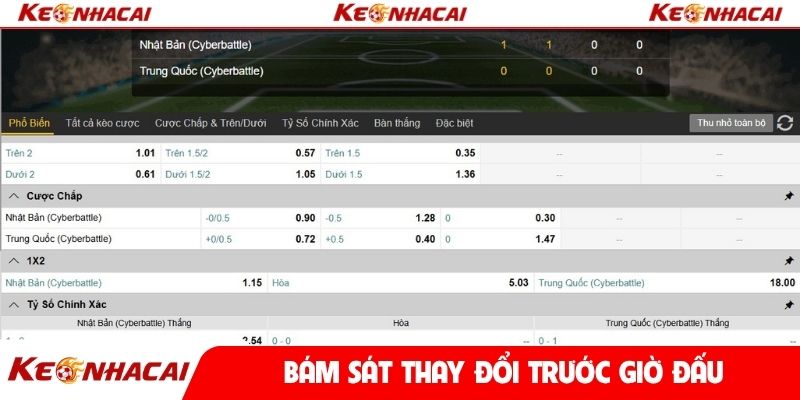 Bám sát thay đổi trước giờ đấu