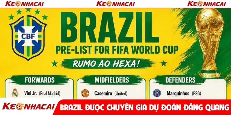 Brazil được nhiều chuyên gia dự đoán đăng quang mùa giải