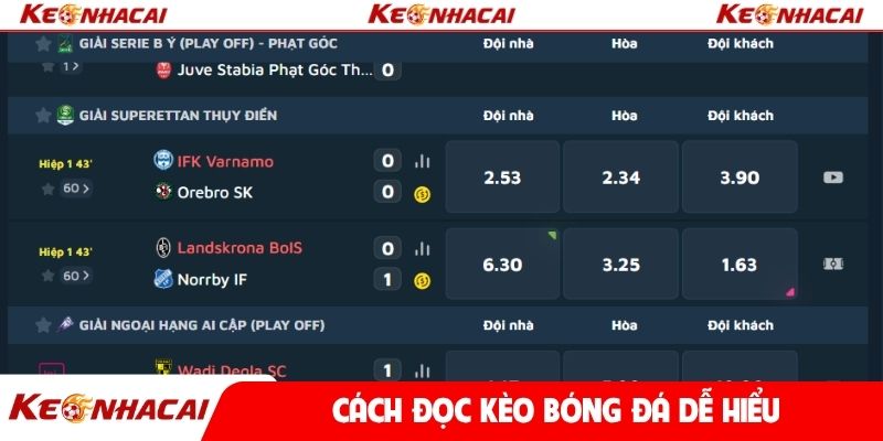cách đọc kèo bóng đá dễ hiểu