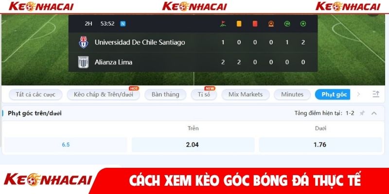 Cách xem kèo góc bóng đá thực tế