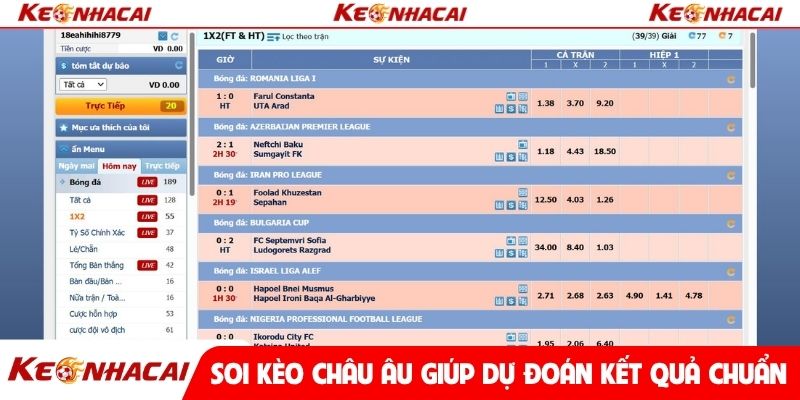 Soi kèo Châu Âu giúp dự đoán kết quả chuẩn hơn